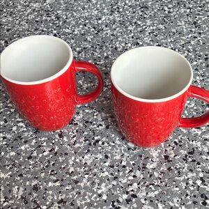 5/25$ 🎄 Red Heart Embossed Mugs